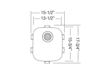 15-1/2 inch Flush Mount Stainless Steel Bar Sink - Athens TZ D 345 - Sink Depot